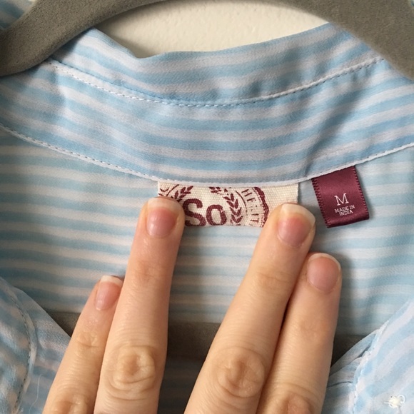 Stunning Striped Sheer Long Sleeve Button Down - Picture 2 of 5